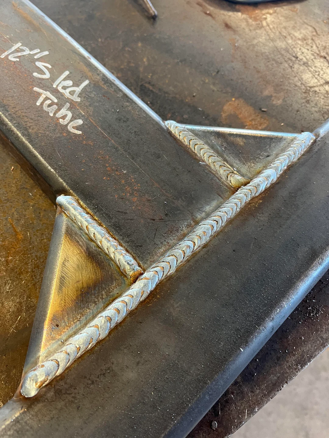 MIG fillet welds on square tube gussets